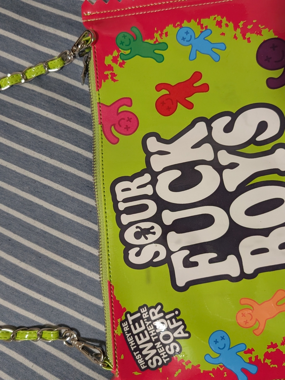Bright Green 'Sour F Boys' Graphic Crossbody Clutch